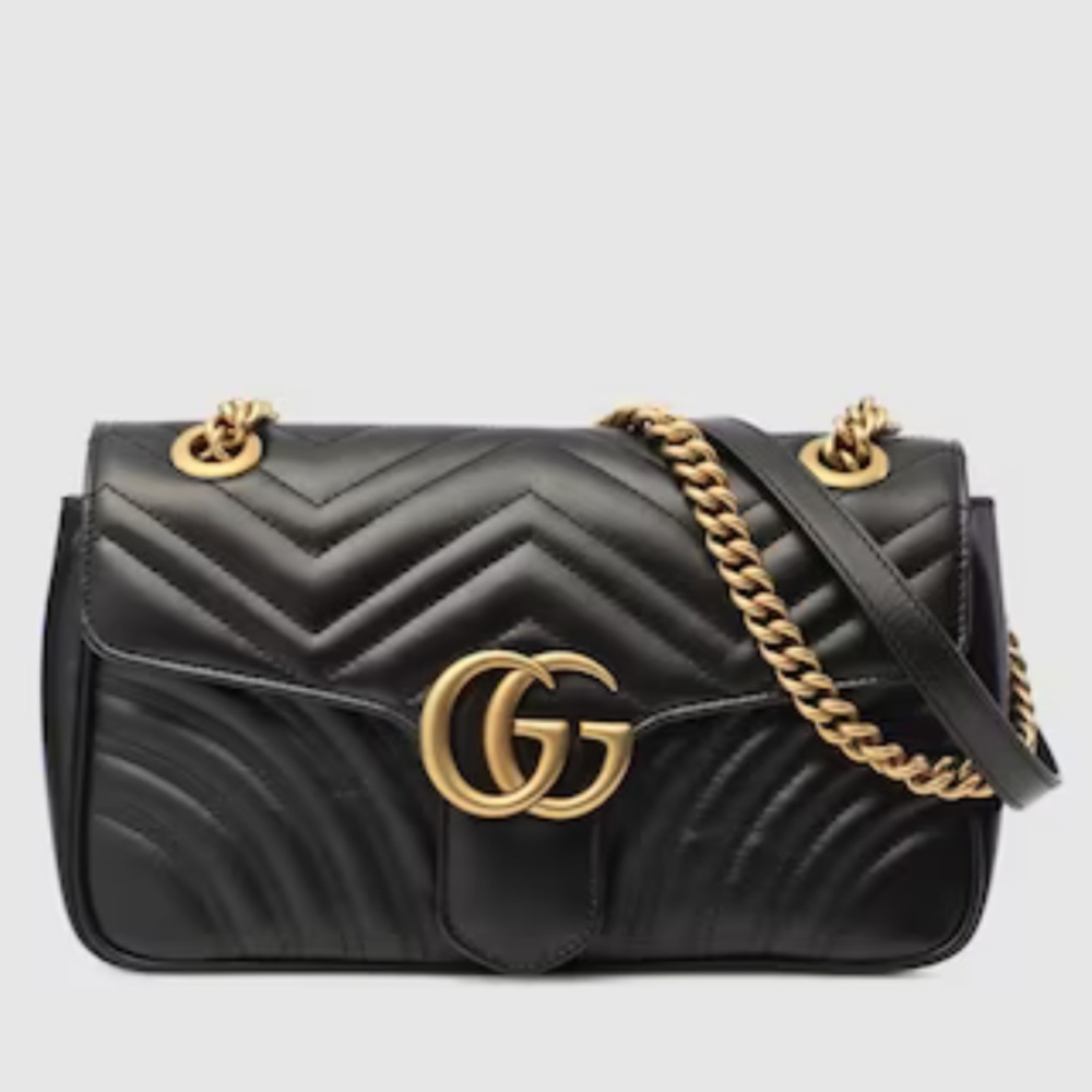 Gucci - GG Marmont Quilted Gold Chain Strap Shoulder Bag - MSRP $2550 - BNWT